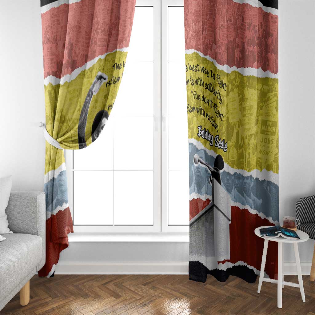 Bobby Seale Window Curtain Torn Paper Collage Design Solidarity Quote Powerful Speech Artwork Civil Rights - African Pride