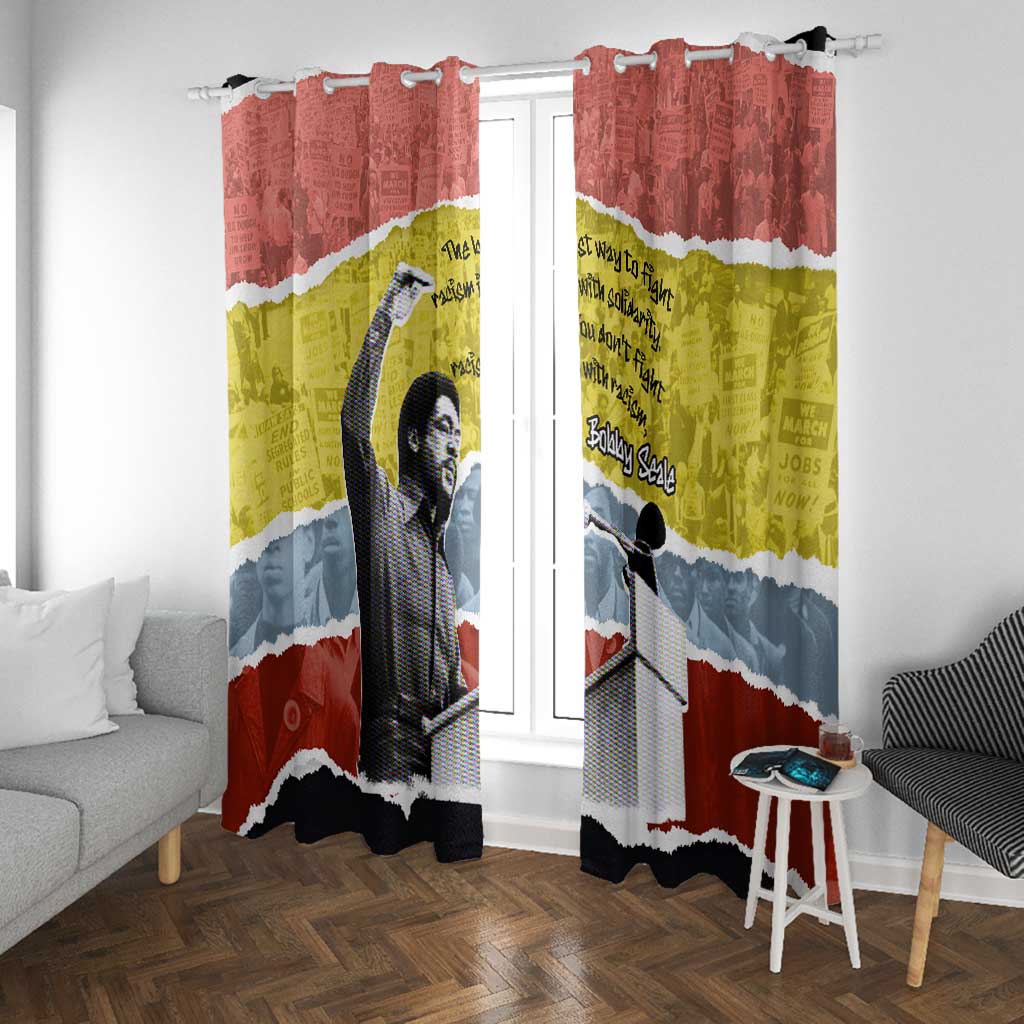 Bobby Seale Window Curtain Torn Paper Collage Design Solidarity Quote Powerful Speech Artwork Civil Rights - African Pride