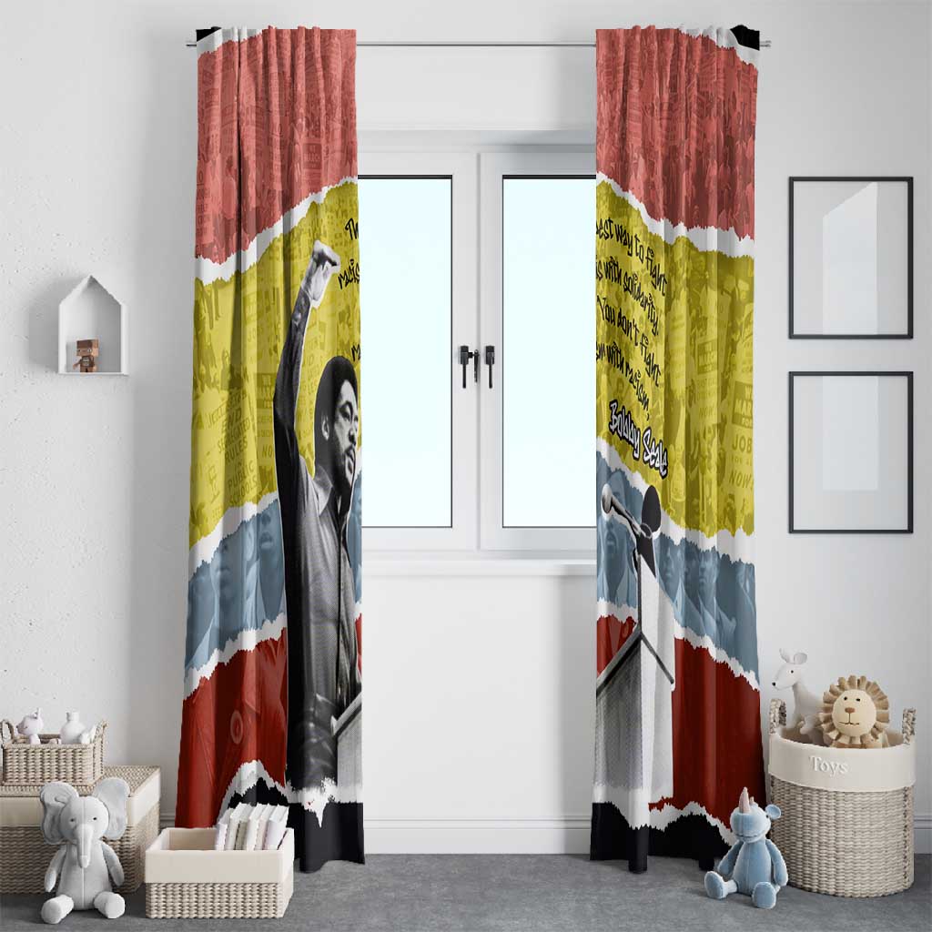 Bobby Seale Window Curtain Torn Paper Collage Design Solidarity Quote Powerful Speech Artwork Civil Rights - African Pride