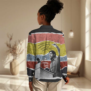 Bobby Seale Women Casual Shirt Torn Paper Collage Design Solidarity Quote Powerful Speech Artwork Civil Rights - African Pride