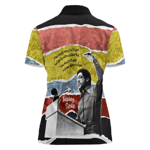 Bobby Seale Women Polo Shirt Torn Paper Collage Design Solidarity Quote Powerful Speech Artwork Civil Rights - African Pride