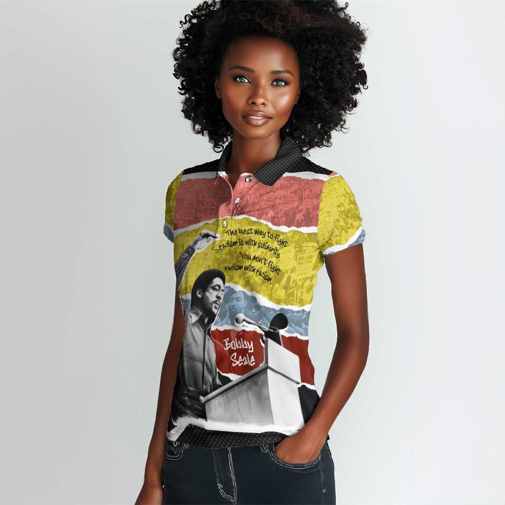 Bobby Seale Women Polo Shirt Torn Paper Collage Design Solidarity Quote Powerful Speech Artwork Civil Rights - African Pride