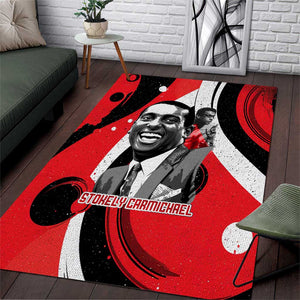 Stokely Carmichael Area Rug Abstract Design Black Power Text Civil Rights Activist - African Pride