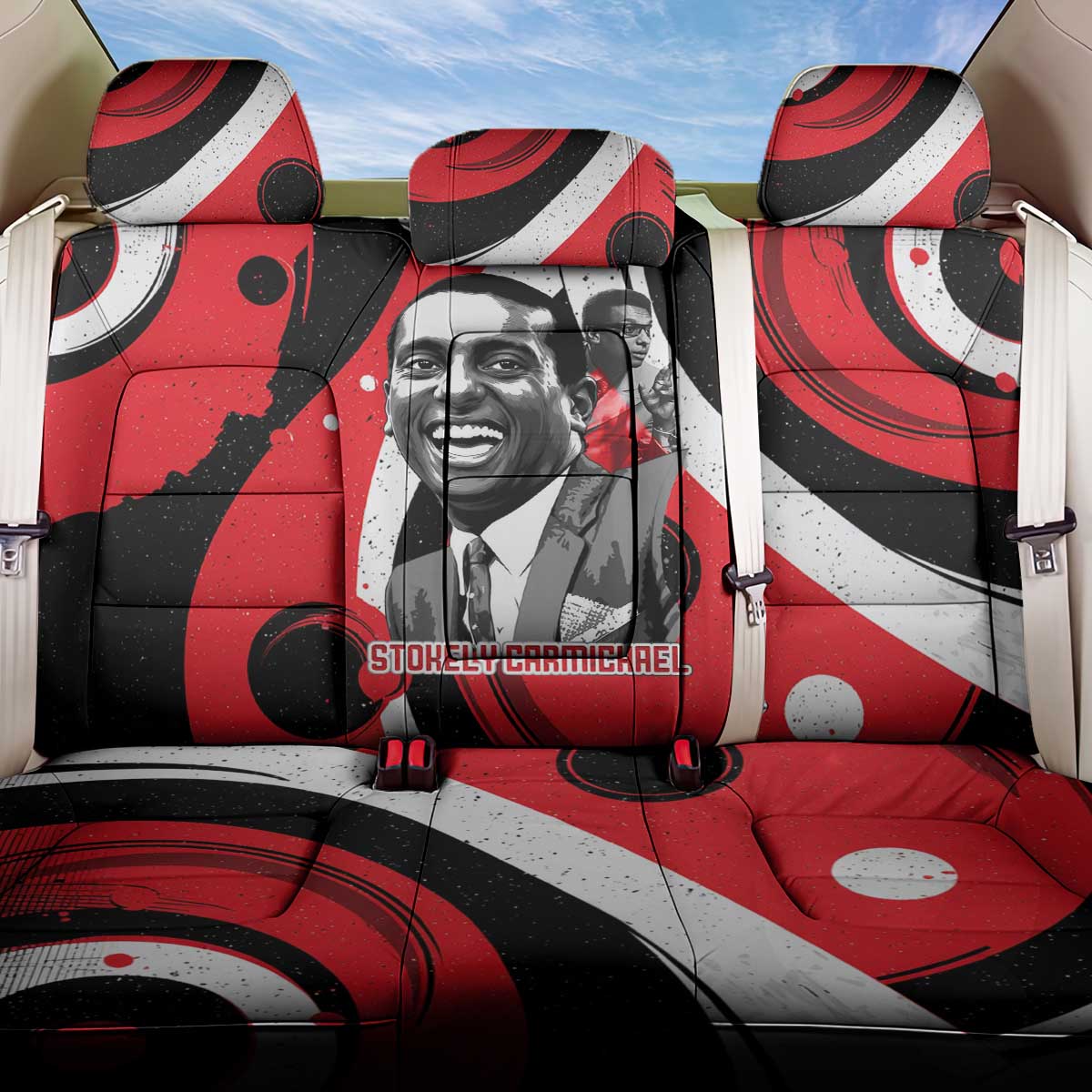 Stokely Carmichael Back Car Seat Cover Abstract Design Black Power Text Civil Rights Activist - African Pride
