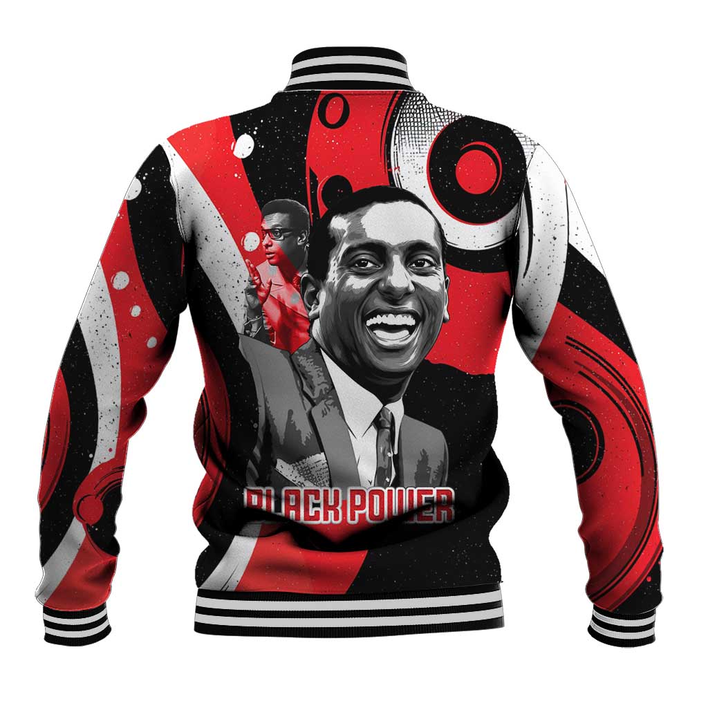 Stokely Carmichael Baseball Jacket Abstract Design Black Power Text Civil Rights Activist - African Pride