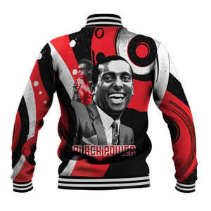 Stokely Carmichael Baseball Jacket Abstract Design Black Power Text Civil Rights Activist - African Pride