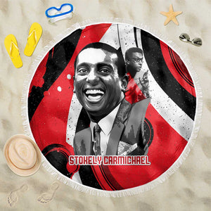 Stokely Carmichael Beach Blanket Abstract Design Black Power Text Civil Rights Activist - African Pride