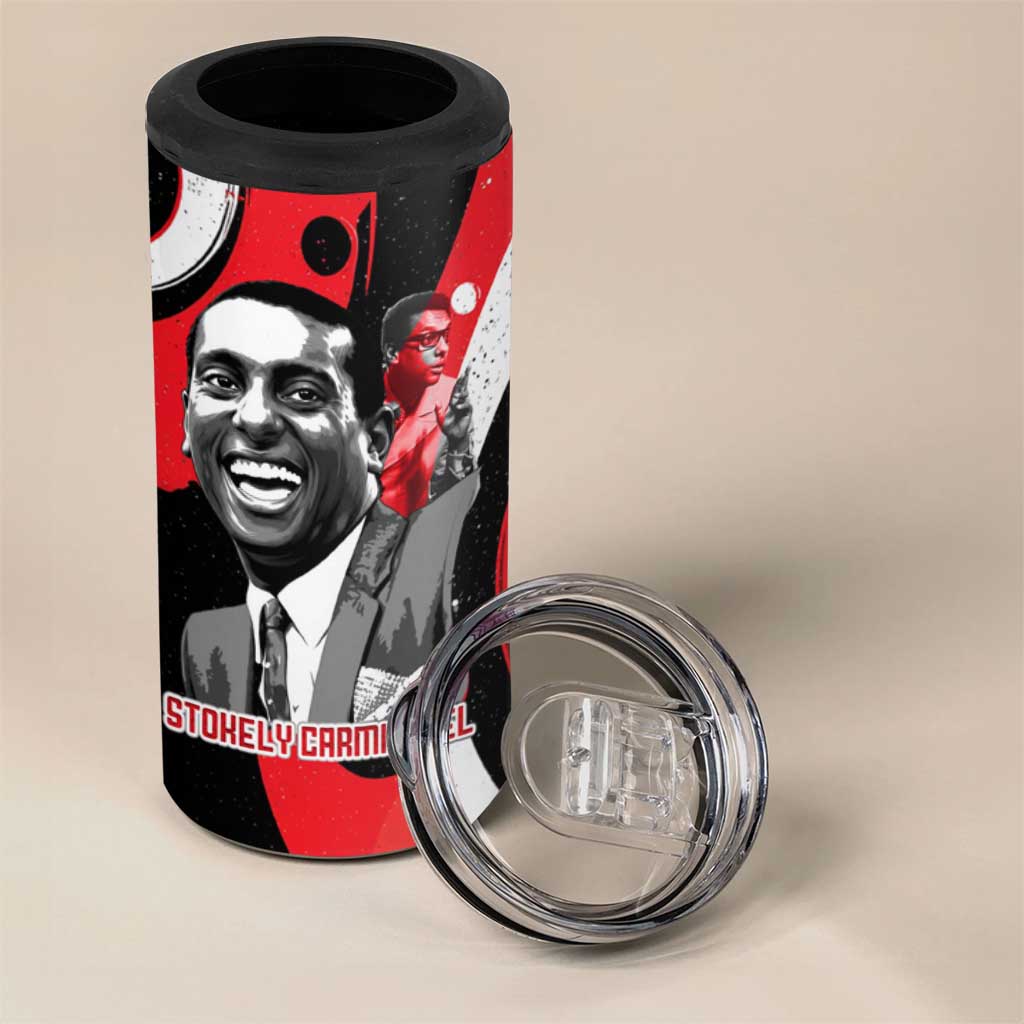 Stokely Carmichael 4 in 1 Can Cooler Tumbler Abstract Design Black Power Text Civil Rights Activist - African Pride