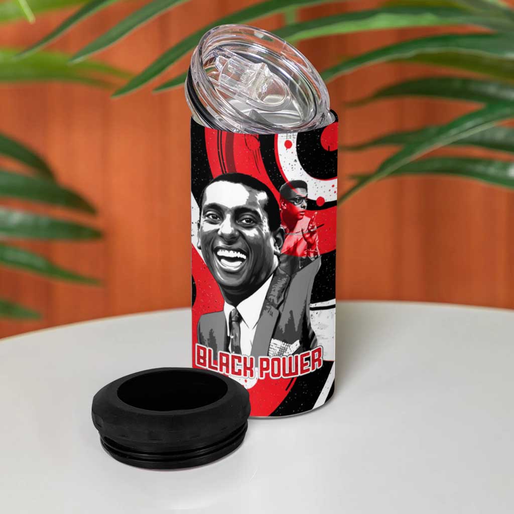 Stokely Carmichael 4 in 1 Can Cooler Tumbler Abstract Design Black Power Text Civil Rights Activist - African Pride