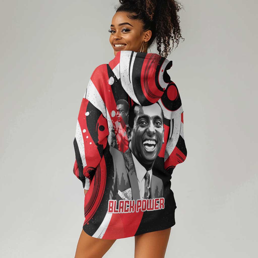 Stokely Carmichael Hoodie Dress Abstract Design Black Power Text Civil Rights Activist - African Pride