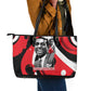 Stokely Carmichael Leather Tote Bag Abstract Design Black Power Text Civil Rights Activist - African Pride