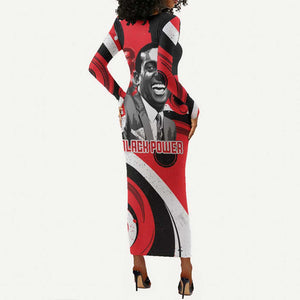 Stokely Carmichael Long Sleeve Bodycon Dress Abstract Design Black Power Text Civil Rights Activist - African Pride