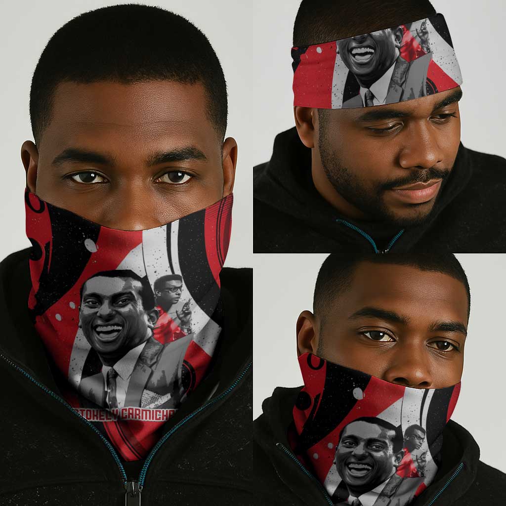 Stokely Carmichael Neck Gaiter Abstract Design Black Power Text Civil Rights Activist - African Pride