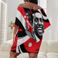 Stokely Carmichael Off Shoulder Short Dress Abstract Design Black Power Text Civil Rights Activist - African Pride