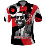 Stokely Carmichael Polo Shirt Abstract Design Black Power Text Civil Rights Activist - African Pride