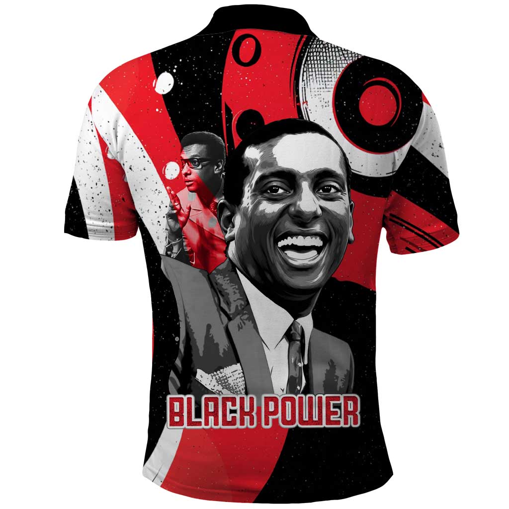 Stokely Carmichael Polo Shirt Abstract Design Black Power Text Civil Rights Activist - African Pride