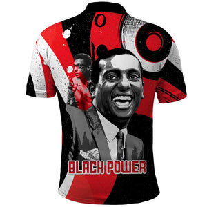 Stokely Carmichael Polo Shirt Abstract Design Black Power Text Civil Rights Activist - African Pride