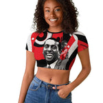 Stokely Carmichael Raglan Cropped T shirt Abstract Design Black Power Text Civil Rights Activist - African Pride