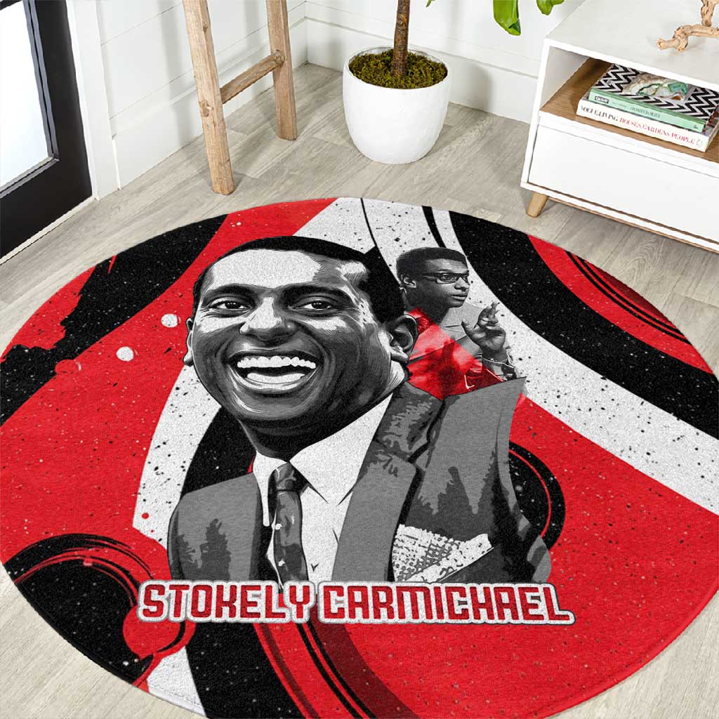 Stokely Carmichael Round Carpet Abstract Design Black Power Text Civil Rights Activist - African Pride
