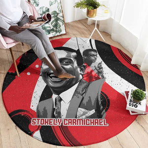 Stokely Carmichael Round Carpet Abstract Design Black Power Text Civil Rights Activist - African Pride