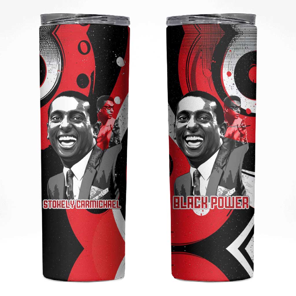 Stokely Carmichael Skinny Tumbler Abstract Design Black Power Text Civil Rights Activist - African Pride