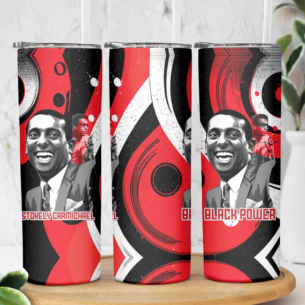 Stokely Carmichael Skinny Tumbler Abstract Design Black Power Text Civil Rights Activist - African Pride