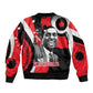Stokely Carmichael Sleeve Zip Bomber Jacket Abstract Design Black Power Text Civil Rights Activist - African Pride