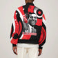 Stokely Carmichael Sleeve Zip Bomber Jacket Abstract Design Black Power Text Civil Rights Activist - African Pride