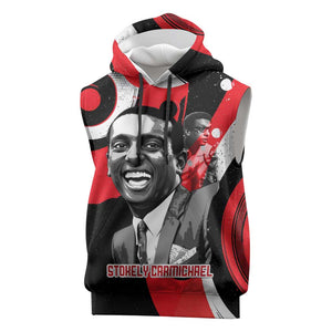 Stokely Carmichael Sleeveless Hoodie Abstract Design Black Power Text Civil Rights Activist - African Pride