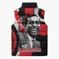Stokely Carmichael Sleeveless Puffer Jacket Abstract Design Black Power Text Civil Rights Activist - African Pride