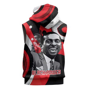 Stokely Carmichael Sleeveless Zip Hoodie Abstract Design Black Power Text Civil Rights Activist - African Pride