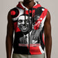 Stokely Carmichael Sleeveless Zip Hoodie Abstract Design Black Power Text Civil Rights Activist - African Pride