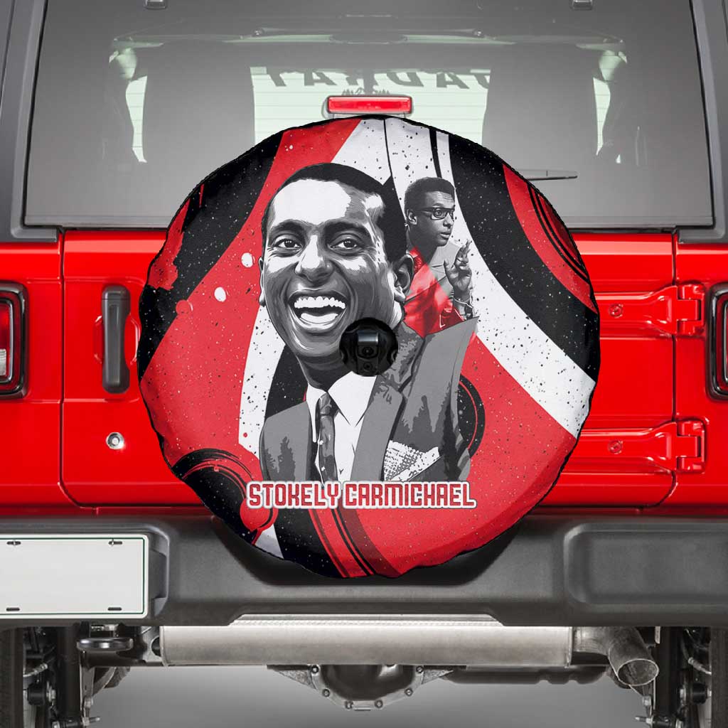 Stokely Carmichael Spare Tire Cover Abstract Design Black Power Text Civil Rights Activist - African Pride
