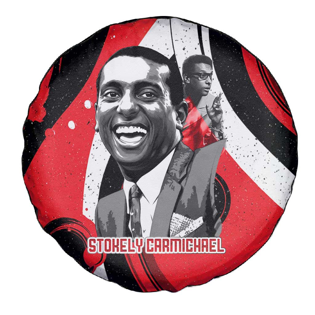 Stokely Carmichael Spare Tire Cover Abstract Design Black Power Text Civil Rights Activist - African Pride