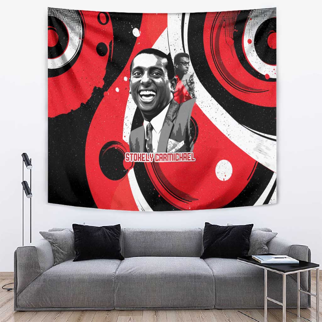Stokely Carmichael Tapestry Abstract Design Black Power Text Civil Rights Activist - African Pride