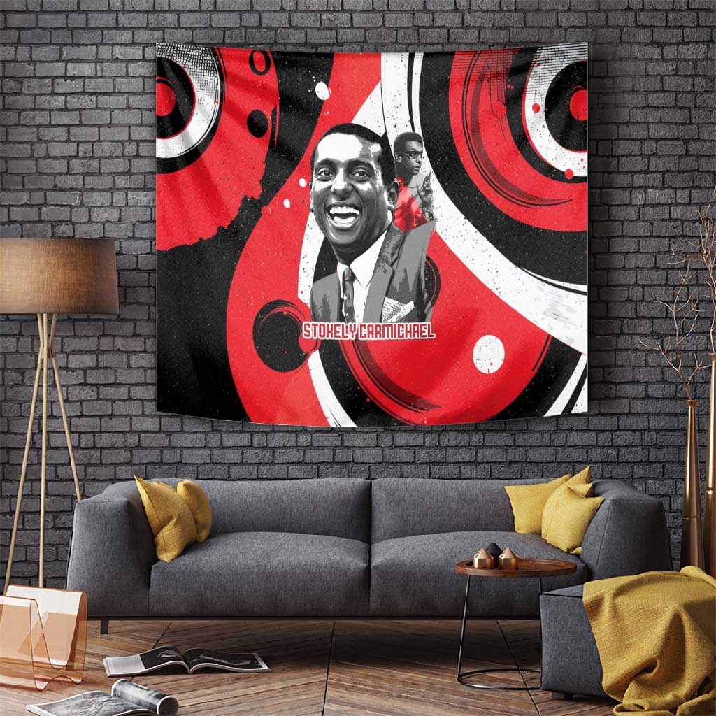 Stokely Carmichael Tapestry Abstract Design Black Power Text Civil Rights Activist - African Pride