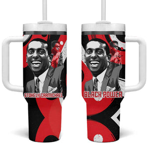 Stokely Carmichael Tumbler With Handle Abstract Design Black Power Text Civil Rights Activist - African Pride
