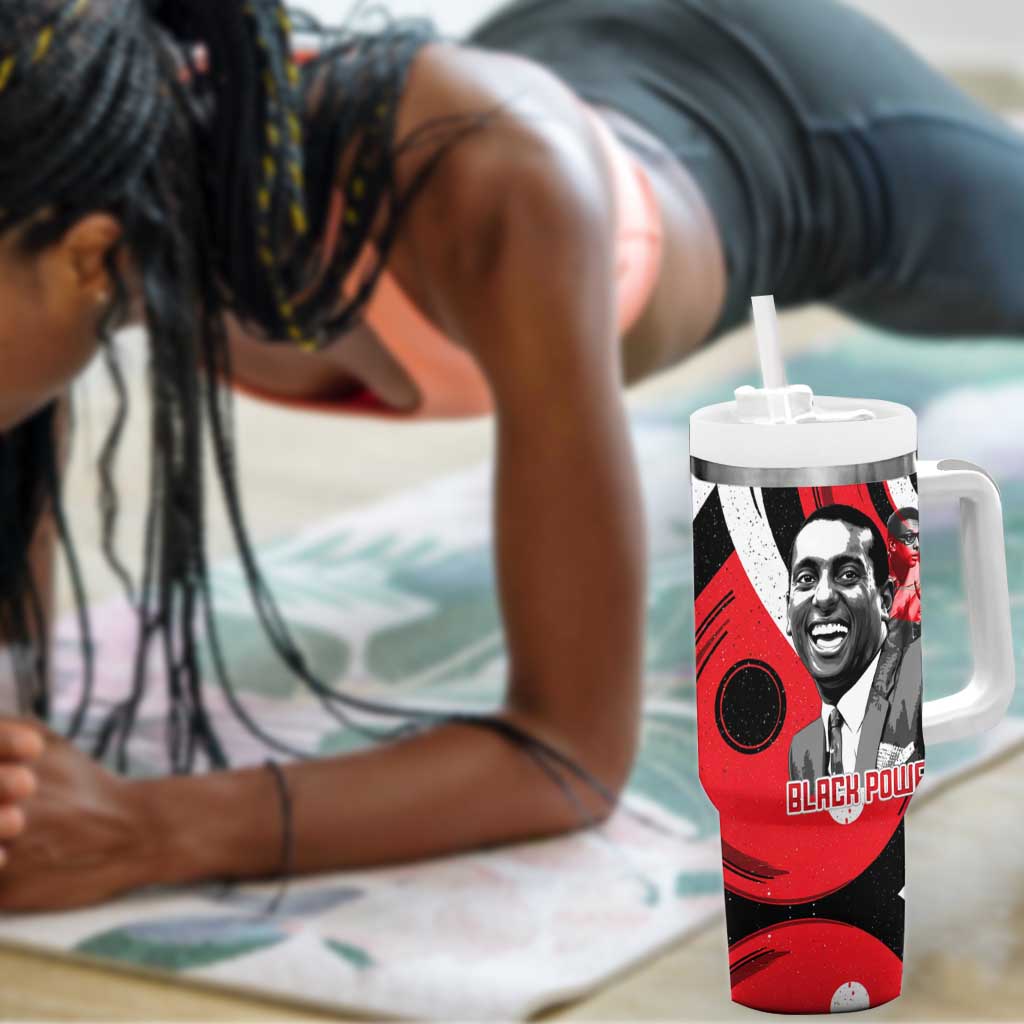Stokely Carmichael Tumbler With Handle Abstract Design Black Power Text Civil Rights Activist - African Pride