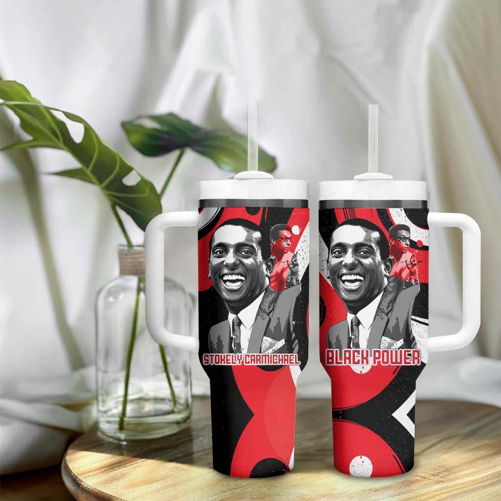Stokely Carmichael Tumbler With Handle Abstract Design Black Power Text Civil Rights Activist - African Pride