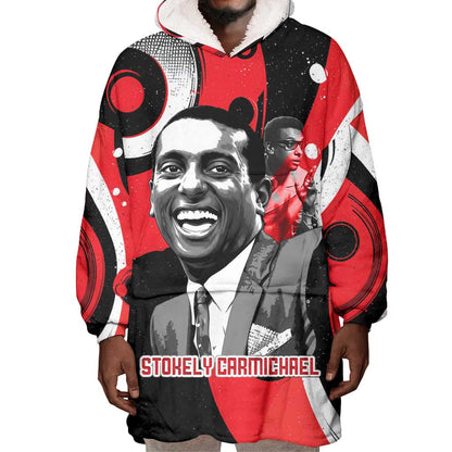 Stokely Carmichael Wearable Blanket Hoodie Abstract Design Black Power Text Civil Rights Activist - African Pride