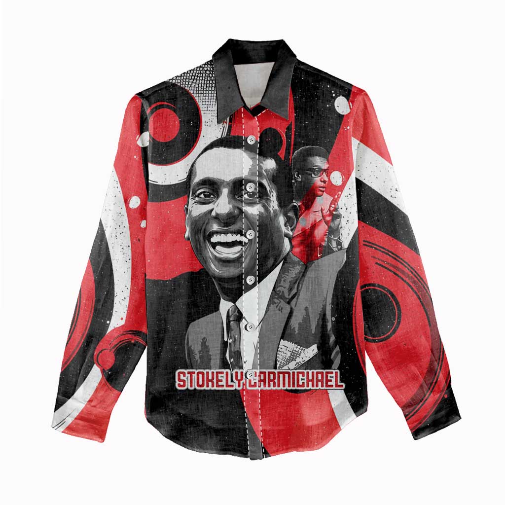 Stokely Carmichael Women Casual Shirt Abstract Design Black Power Text Civil Rights Activist - African Pride