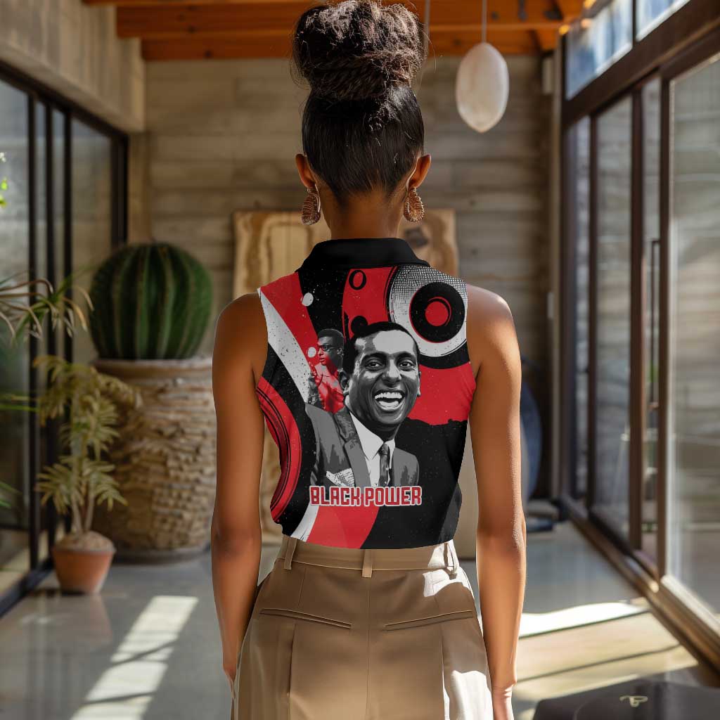 Stokely Carmichael Women Sleeveless Polo Shirt Abstract Design Black Power Text Civil Rights Activist - African Pride