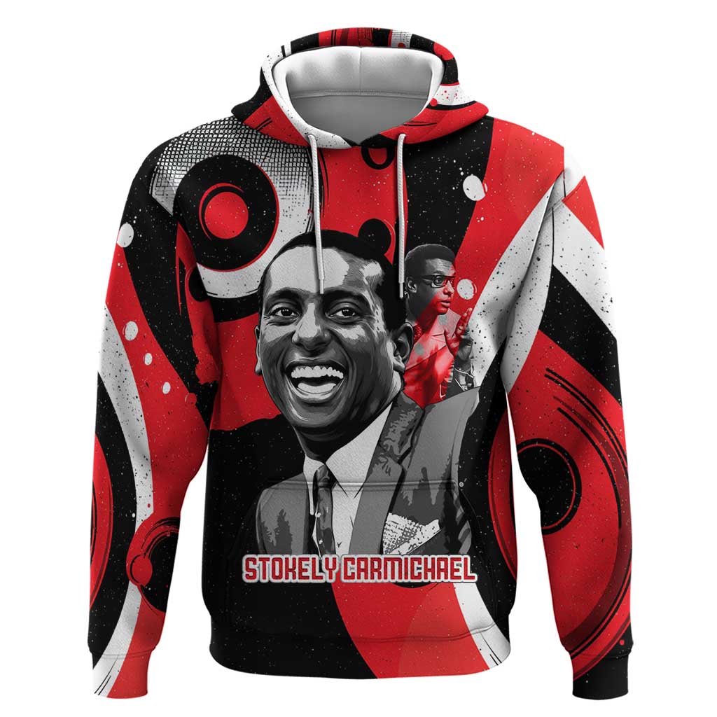 Stokely Carmichael Zip Hoodie Abstract Design Black Power Text Civil Rights Activist - African Pride