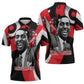 Stokely Carmichael Zipper Polo Shirt Abstract Design Black Power Text Civil Rights Activist - African Pride