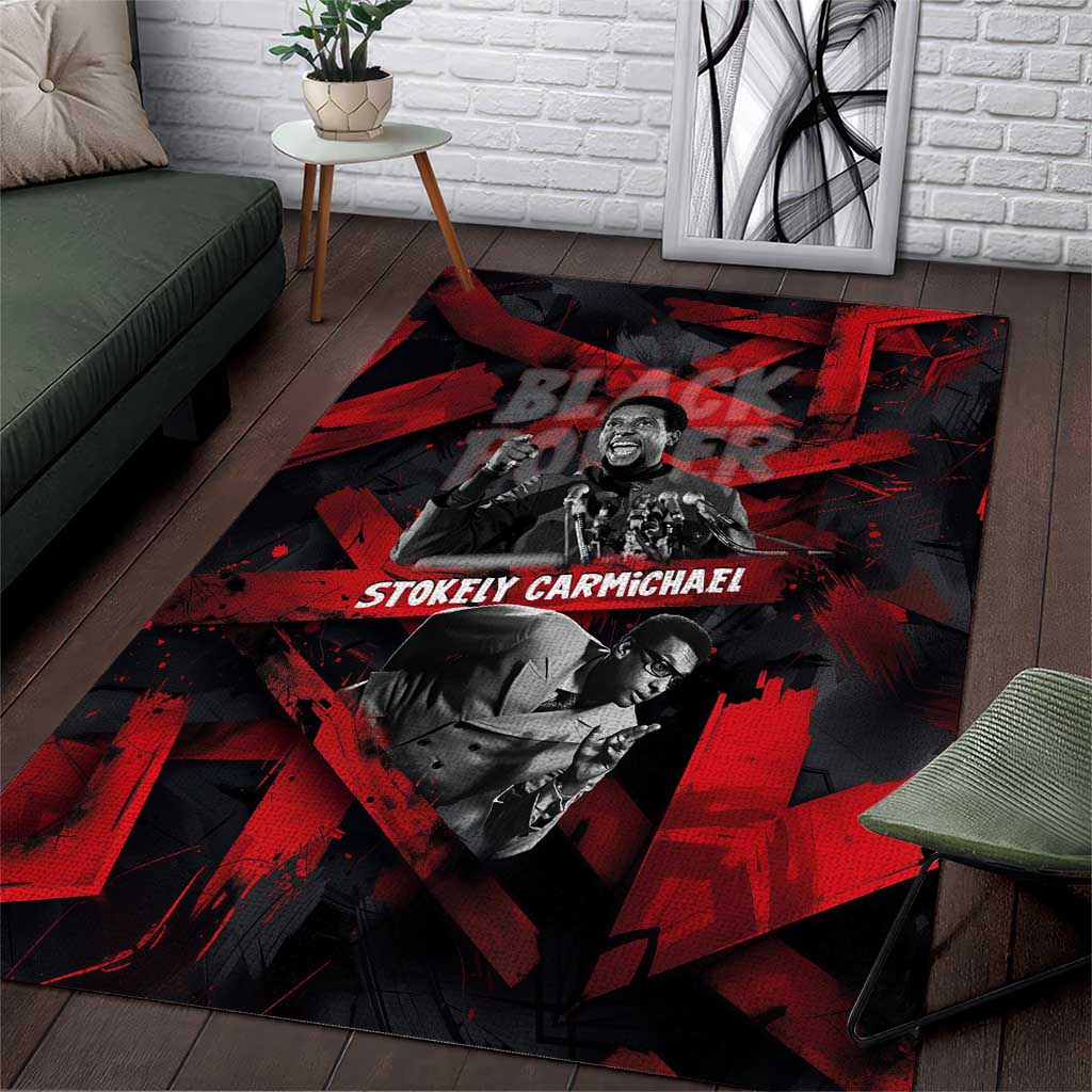 Stokely Carmichael Area Rug Graphic Design Black Power Quote Powerful Speech Civil Rights - African Pride