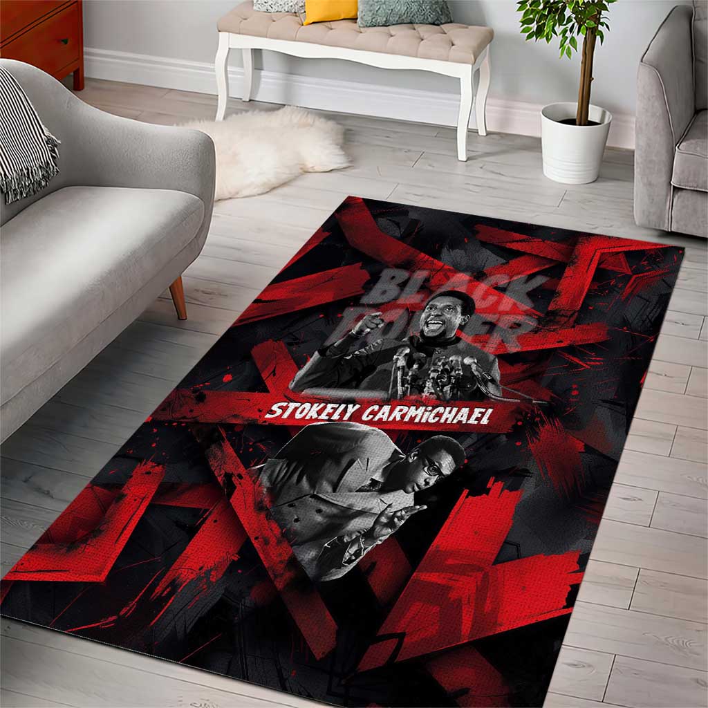 Stokely Carmichael Area Rug Graphic Design Black Power Quote Powerful Speech Civil Rights - African Pride