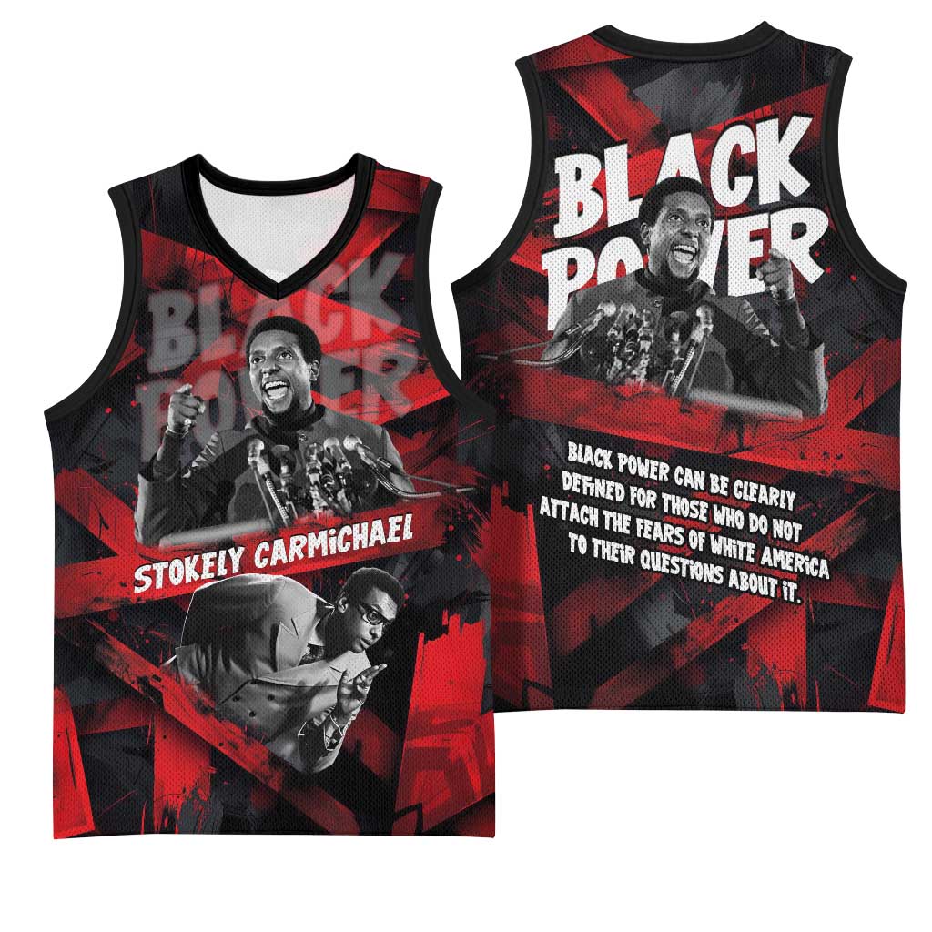 Stokely Carmichael Basketball Jersey Graphic Design Black Power Quote Powerful Speech Civil Rights - African Pride