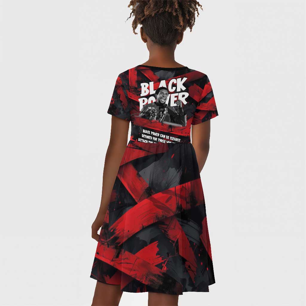 Stokely Carmichael Kid Short Sleeve Dress Graphic Design Black Power Quote Powerful Speech Civil Rights - African Pride