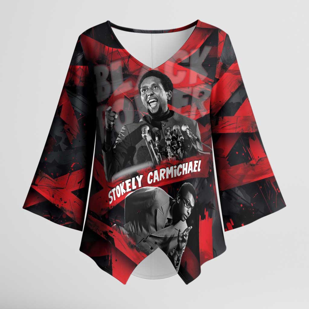 Stokely Carmichael Kimono Sleeve Blouse Graphic Design Black Power Quote Powerful Speech Civil Rights - African Pride