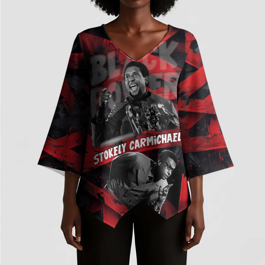 Stokely Carmichael Kimono Sleeve Blouse Graphic Design Black Power Quote Powerful Speech Civil Rights - African Pride